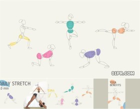 PR模板 10组现代瑜伽运动动作动画元素 PR素材